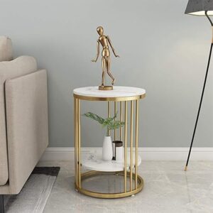 Metal Coffee Table with 2 Partition Marble Top Gold finished.