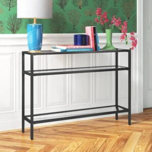 Modern 3-Tier Console Table with Shelves | Slim Metal Entryway & Display Table