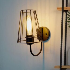 Industrial Metal Cage Wall Light | Vintage Style Wall Sconce for Home Décor