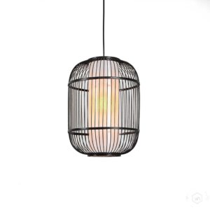 Modern Black Cage Pendant Light | Contemporary Hanging Ceiling Lamp